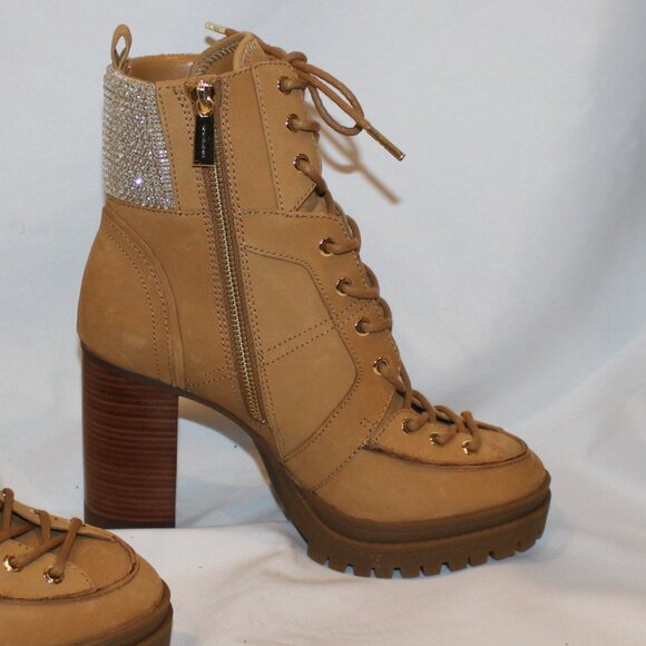 Michael Kors Tan Ankle Boots with Gold Accents - Picture 6 of 7